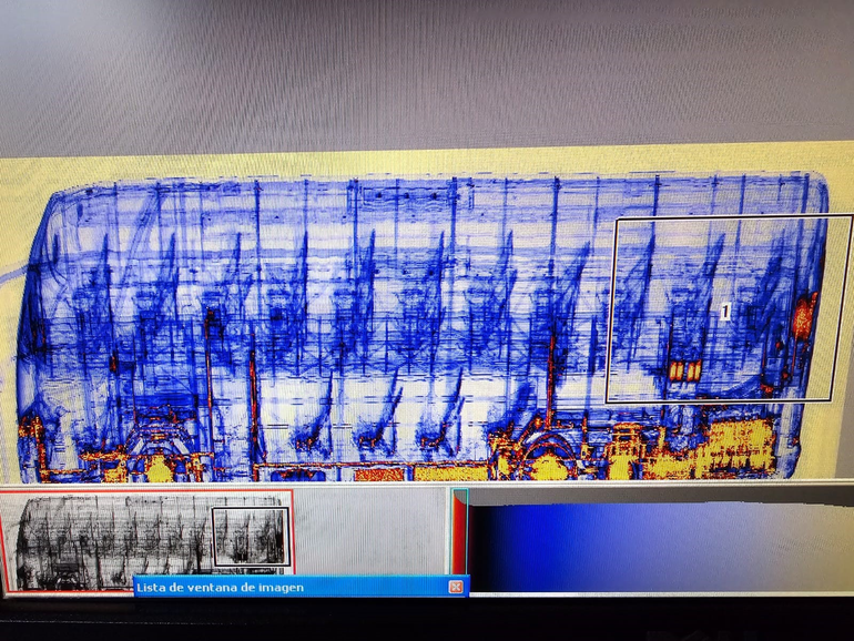 Así detectaron la droga en el escáner aduanero. Así detectaron la droga en el escáner aduanero.