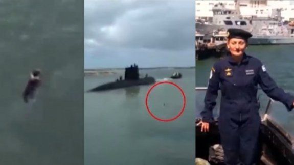 El perro de la única tripulante se tiró al agua para despedirla