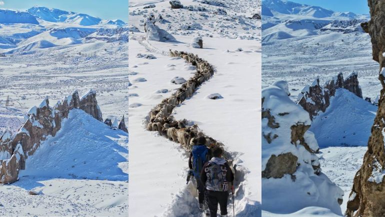 Impresionante nevada en el norte neuquino: se congeló la cascada La Fragua y Los Bolillos se tiñeron de blanco