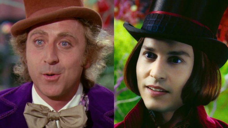 Gene Wilder interpretó a Willy Wonka en 1971, y Johnny Depp en 2005