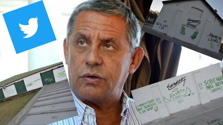 La furia tuitera de Pechi por las pintadas pro aborto en la sala Saraco