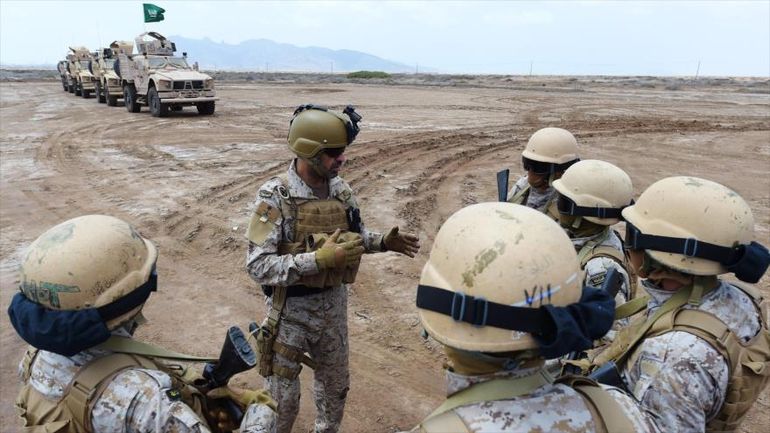 Soldados del Ejército de Arabia Saudita en Yemen, donde combaten contra milicias respaldadas por Irán. Soldados del Ejército de Arabia Saudita en Yemen, donde combaten contra milicias respaldadas por Irán.