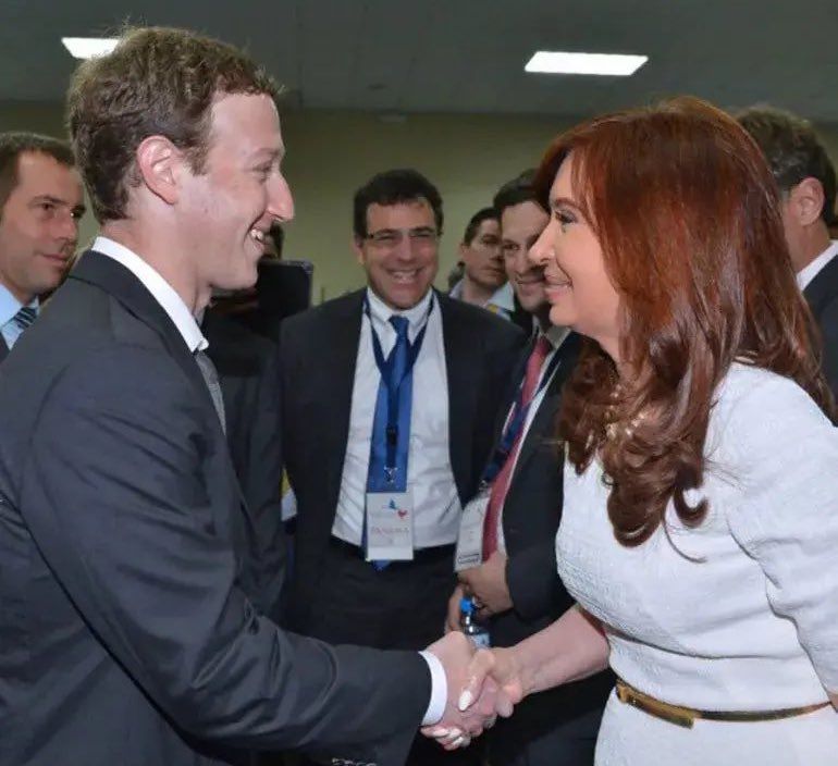 CFK y Mark Zuckerberg. Foto: X. CFK y Mark Zuckerberg. Foto: X.