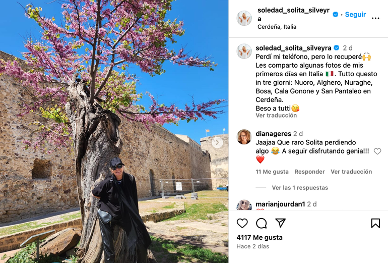 Soledad Silveyra se fue de viaje a Italia con su pareja. Soledad Silveyra se fue de viaje a Italia con su pareja.