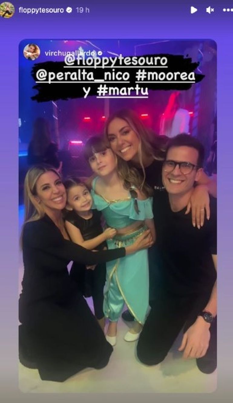 Virginia Gallardo, con su hija Martina, y el periodista Nico Peralta estuvieron invitados a la fiesta de Moorea. Virginia Gallardo, con su hija Martina, y el periodista Nico Peralta estuvieron invitados a la fiesta de Moorea.