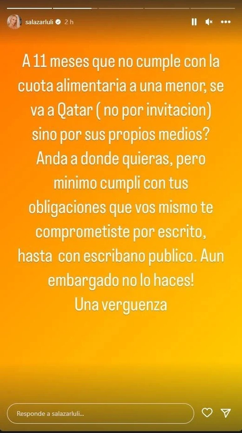 El enojo de Luli Salazar con Redrado