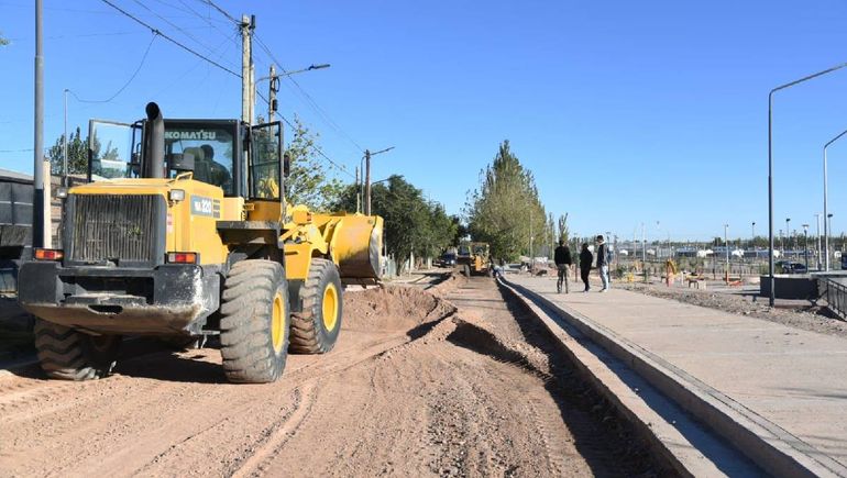 El asflto en la zona de Parque Industrial.