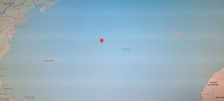 Ubicación aproximada del Maersk Sana. Ubicación aproximada del Maersk Sana.