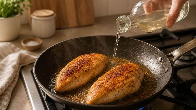 El vinagre de manzana es beneficioso para la cocción del pollo. | LM Neuquen El vinagre de manzana es beneficioso para la cocción del pollo.