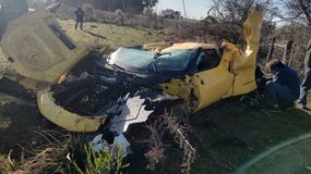Ferrari destruida en San Vicente.&nbsp;