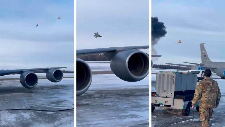 Video impactante: se estrelló un avión en Alaska, el piloto saltó en paracaídas y sobrevivió