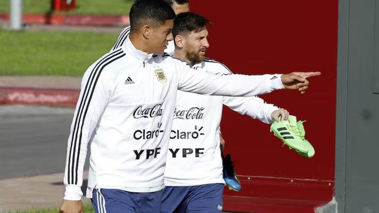 Marcos Rojo y Messi Marcos Rojo y Messi