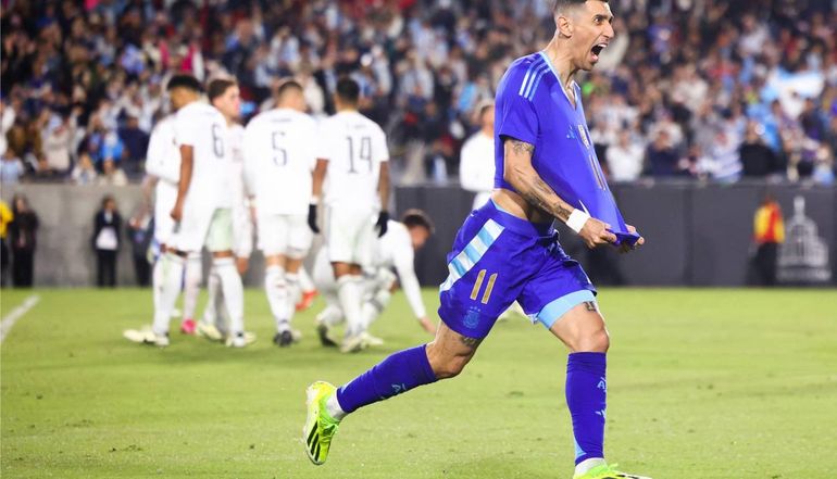Ángel Di María abrió el marcador para la Selección Argentina. Foto: NA. 