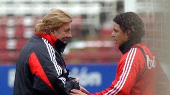 Merlo con Gallardo cuando lo dirigió en River. Merlo con Gallardo cuando lo dirigió en River.