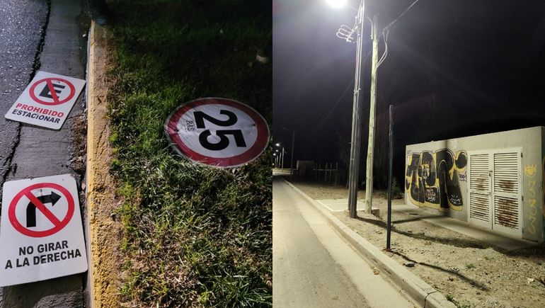 De locos: militares borrachos voltearon e intentaron robar carteles en la Isla 132