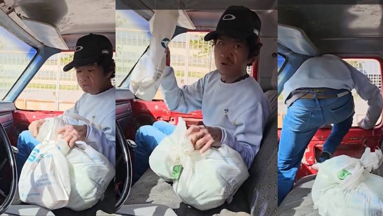 Un ladrón fue sorprendido adentro de una camioneta y huyó.