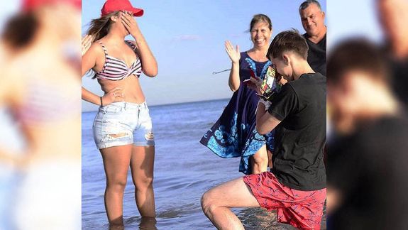 La historia de amor y emoción en una playa de Las Grutas