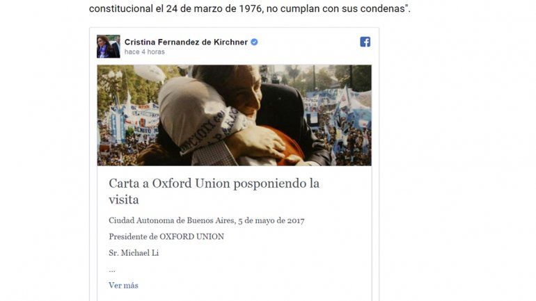 Hechos de gravedad requieren mi presencia en Argentina