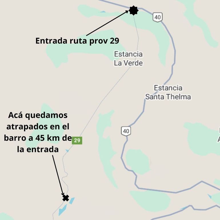 El lugar de Santa Cruz donde la familia mendocina quedó varada por culpa de las condiciones climáticas. El lugar de Santa Cruz donde la familia mendocina quedó varada por culpa de las condiciones climáticas.