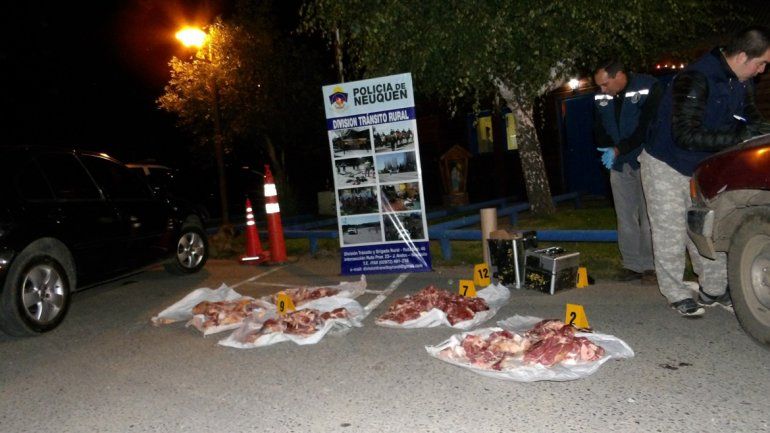 Detienen a cinco cuatreros que querían ingresar con 65 kilos de carne