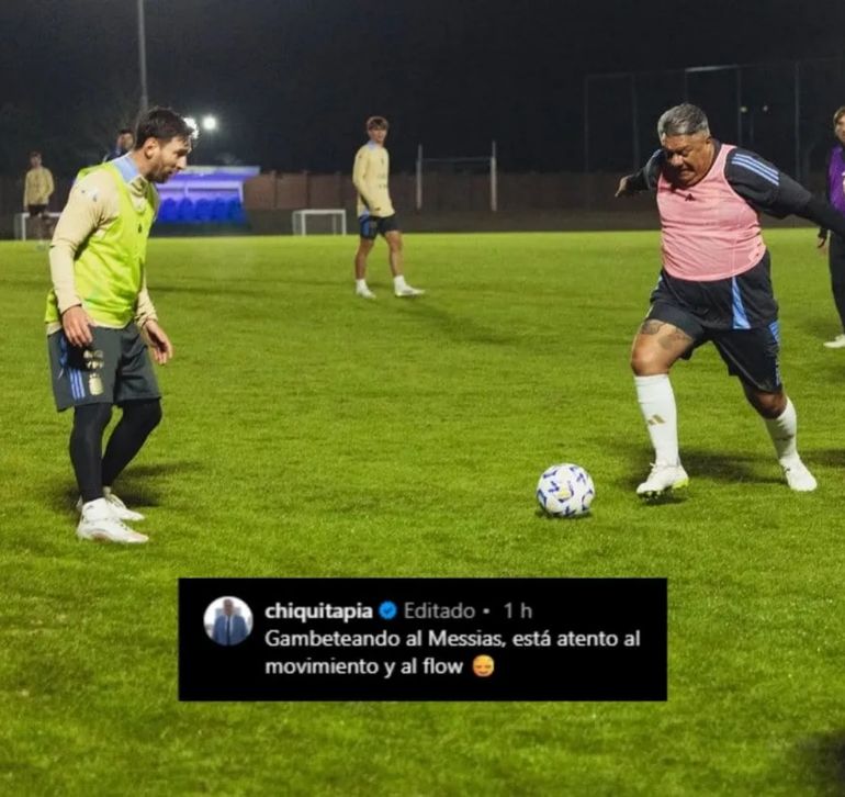 El cruce del Chiqui Tapia y Lionel Messi El cruce del Chiqui Tapia y Lionel Messi