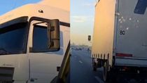 El camionero tuvo que detener su macha mientras era perseguido por agentes de seguridad vial.&nbsp;