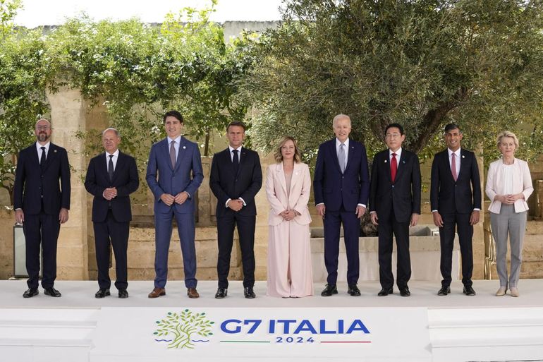 La foto de los líderes del G7 en Italia. La foto de los líderes del G7 en Italia.