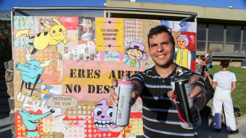 Pikachu, aerosoles y vino: el arte urbano que llegó a la Vendimia Neuquina