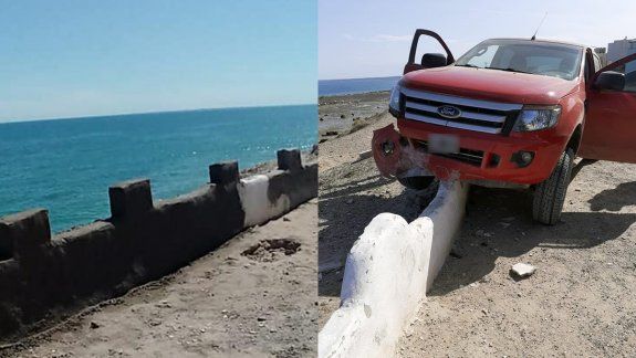 Arreglaron el paredón de Las Grutas que chocó la mujer borracha