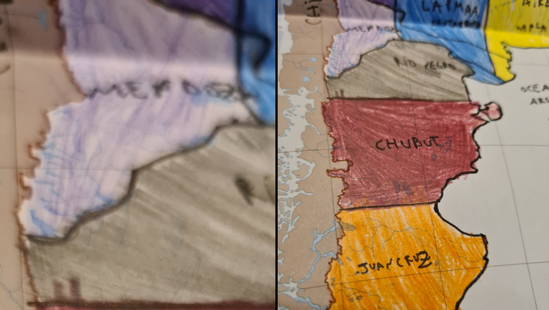 Se pelean la autoría de un mapa que no tiene a Neuquén, y sí a Juan Cruz