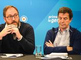 Gastón Ghioni, subsecretario de Energía de la provincia de Buenos Aires, en la reunión con Oldelval, OTASA y Oiltanking en Neuquén. A su derecha, el CEO de Tecpetrol, Ricardo Markous.