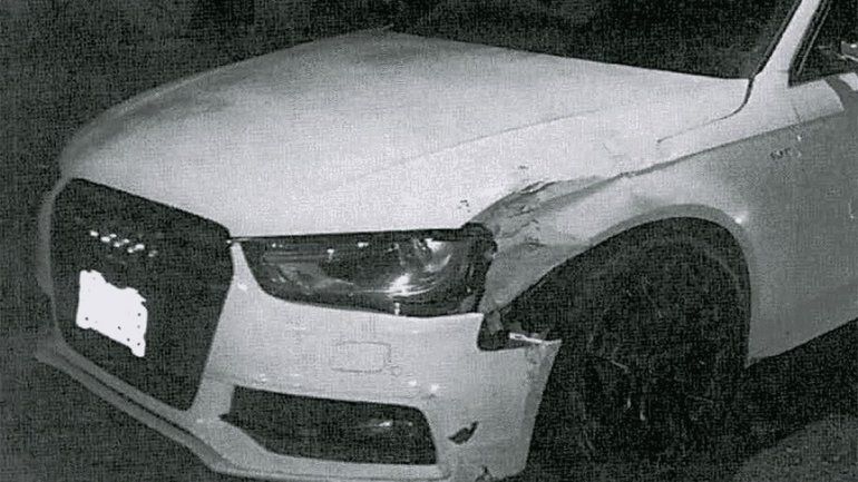 Así quedó el auto del defensor de Boca tras el choque.