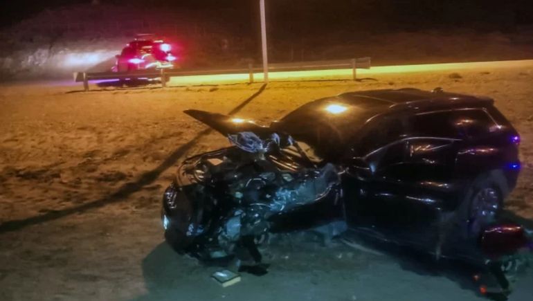 Así quedó la Jeep Cherokee del minero de Santa Cruz