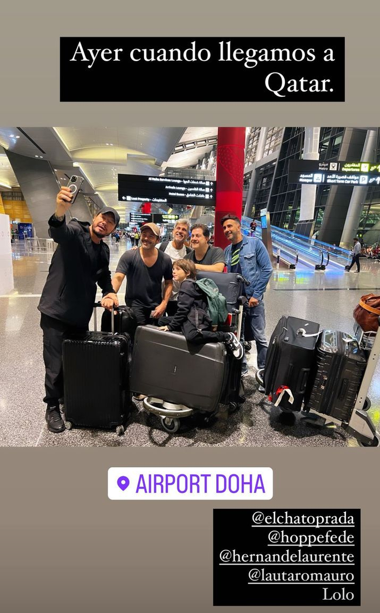 El conductor viajó a ver el mundial con Lolo y un grupo de amigos.