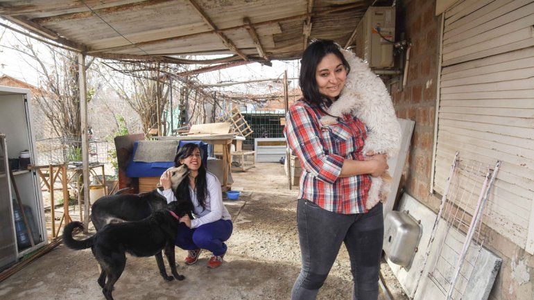 Lisi y Victoria venden los abrigos para animales para pagar el alimento