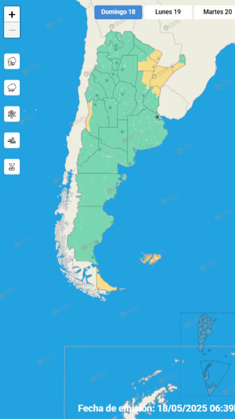 El Servicio Meteorológico Nacional emitió una alerta amarilla por tormentas que comprende el norte de Santa Fe, sur de Chaco y Formosa, Corrientes y sur de Misiones. El Servicio Meteorológico Nacional emitió una alerta amarilla por tormentas que comprende el norte de Santa Fe, sur de Chaco y Formosa, Corrientes y sur de Misiones.