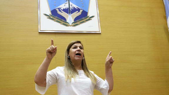 Gloria Ruiz, cuando presidía la Cámara y ya se le había iniciado un proceso que terminó en su destitución.