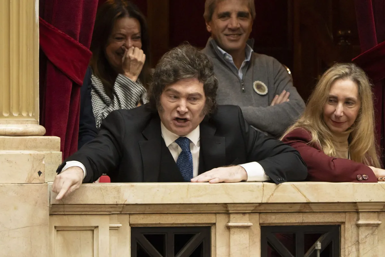 Javier Milei, en el informe del jefe de Gabinete, Manuel Adorni, en la Cámara de Diputados de la Nación. Javier Milei, en el informe del jefe de Gabinete, Manuel Adorni, en la Cámara de Diputados de la Nación.