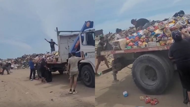 El camión que llevó la comida al basural había sido contratado por la dueña de la rotiseria incendiada.