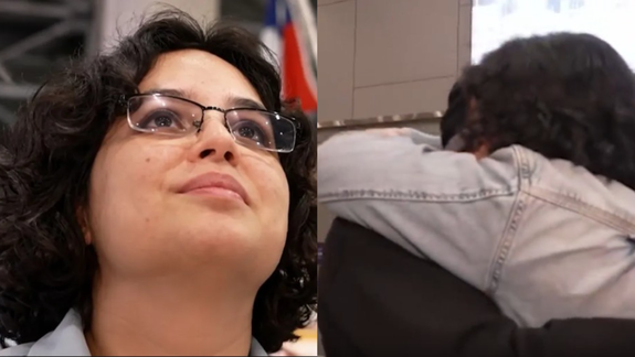 Los&nbsp;novios&nbsp;se abrazaron por primera vez después de años de conversaciones y planes postergados.