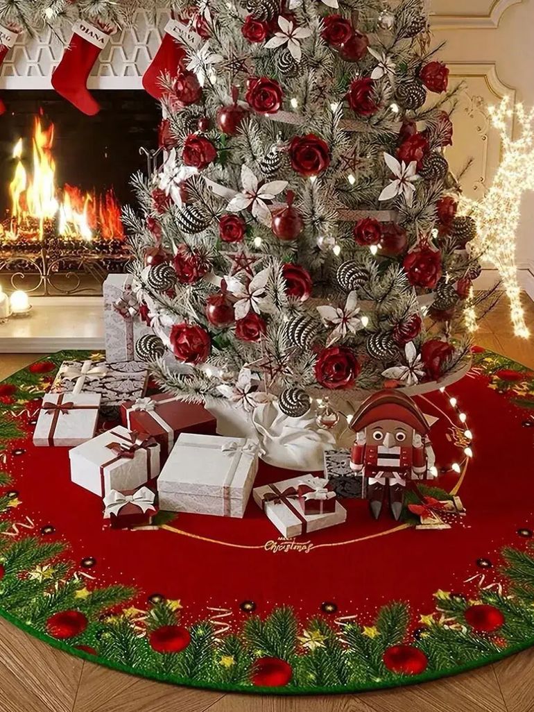 El accesorio tendencia para poner debajo del árbol en la Navidad 2025 es la alfombra para árbol de Navidad. El accesorio tendencia para poner debajo del árbol en la Navidad 2025 es la alfombra para árbol de Navidad.