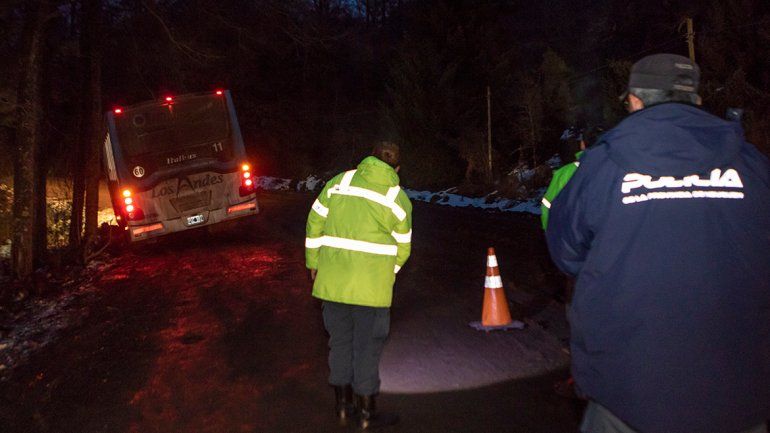 Por el barro, perdió el control del colectivo e impactó contra un árbol