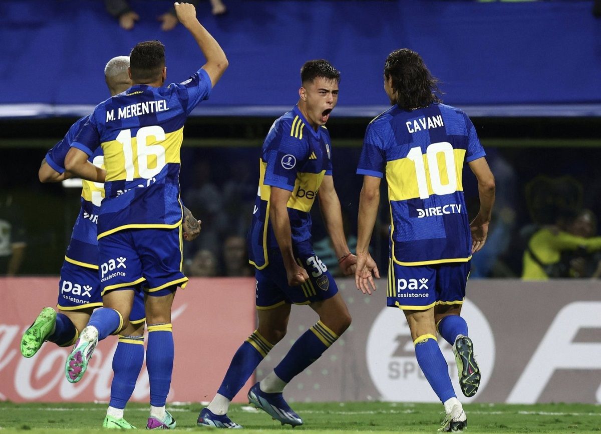 Anselmino festeja el gol del triunfo contra Trinidense el martes por la noche.&nbsp;