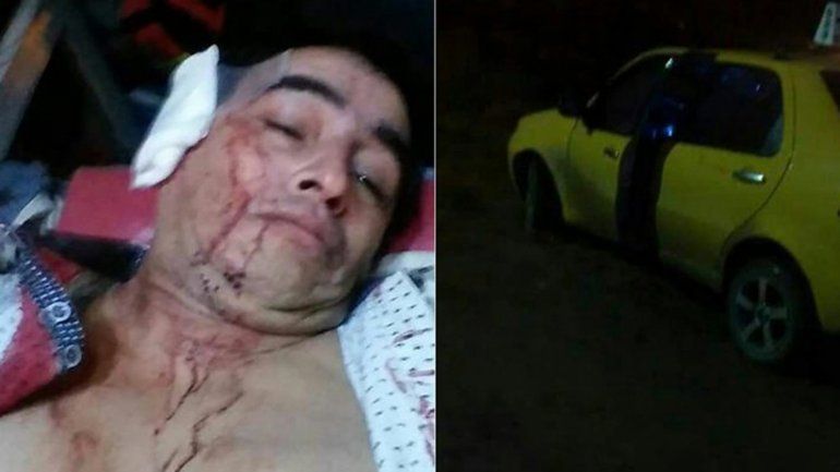 El taxista neuquino recibió golpes y cortes tras saltar del auto.