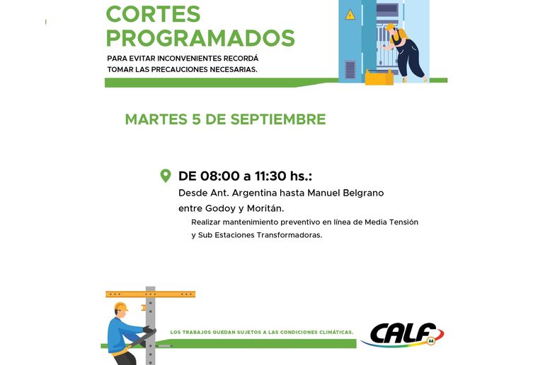 Calf informó corte de luz en distintos sectores de Neuquén Capital. Calf informó corte de luz en distintos sectores de Neuquén Capital.