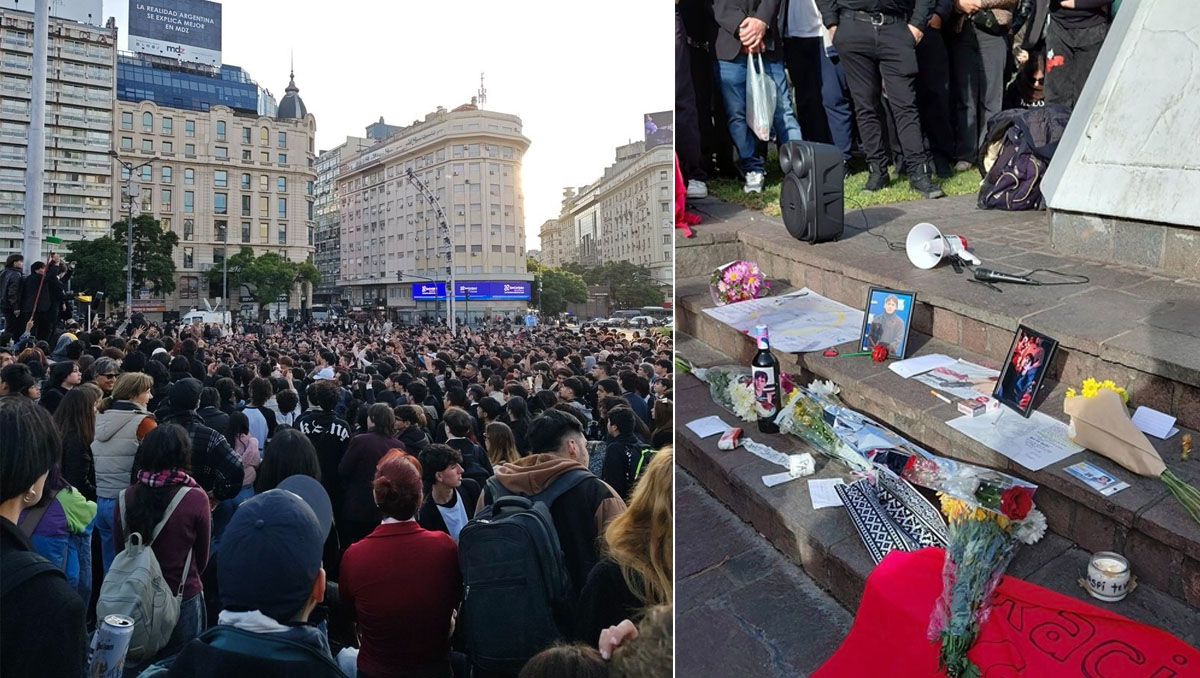 Emotivo homenaje de los seguidores de Gaspi en el Obelisco porteño