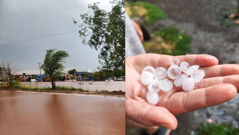 La tormenta pegó de lleno en el interior: granizo, deslaves y mucha agua