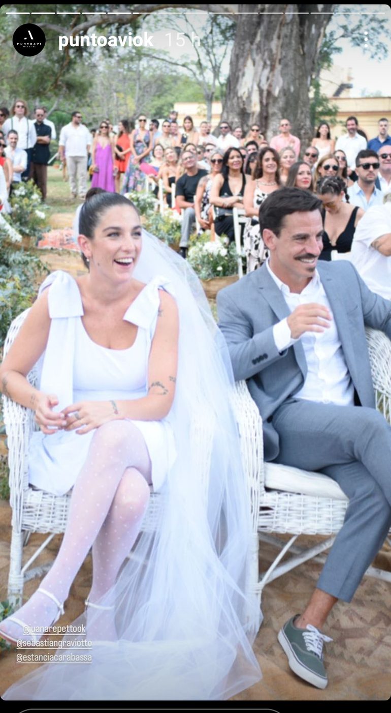 Juana y Sebastián, muy divertidos en la ceremonia.