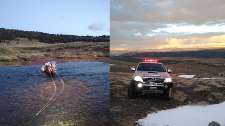 Villa Pehuenia: dramático rescate de un turista varado en zona fronteriza