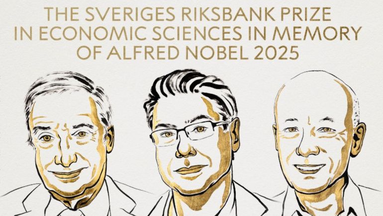 Distinguen a tres investigadores con el Premio Nobel de Economía 2025